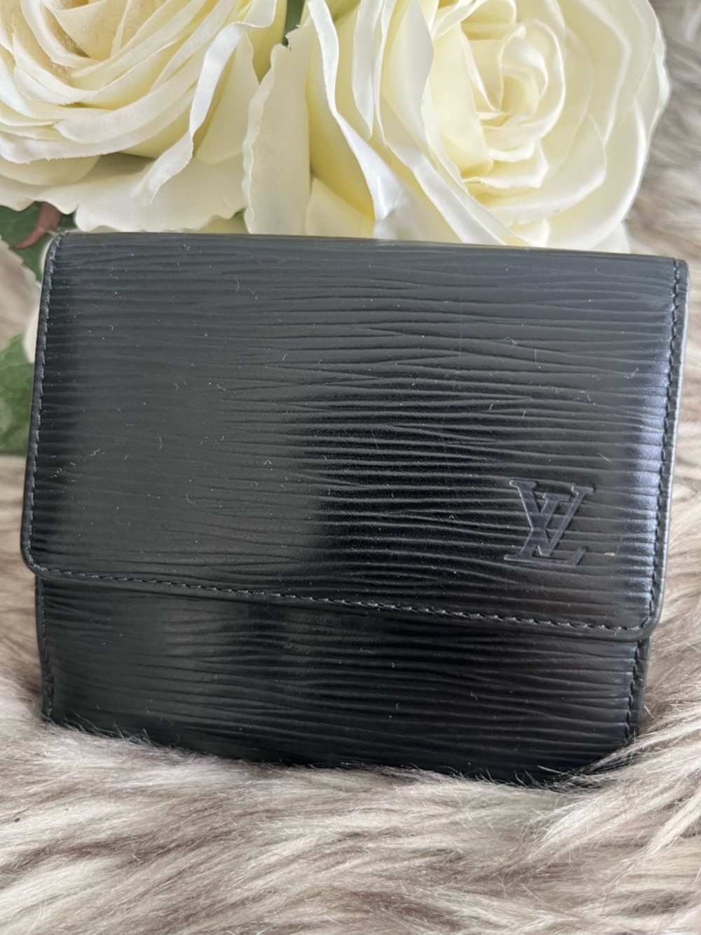 LOUIS VUITTON Vintage Black Epi Leather Wallet